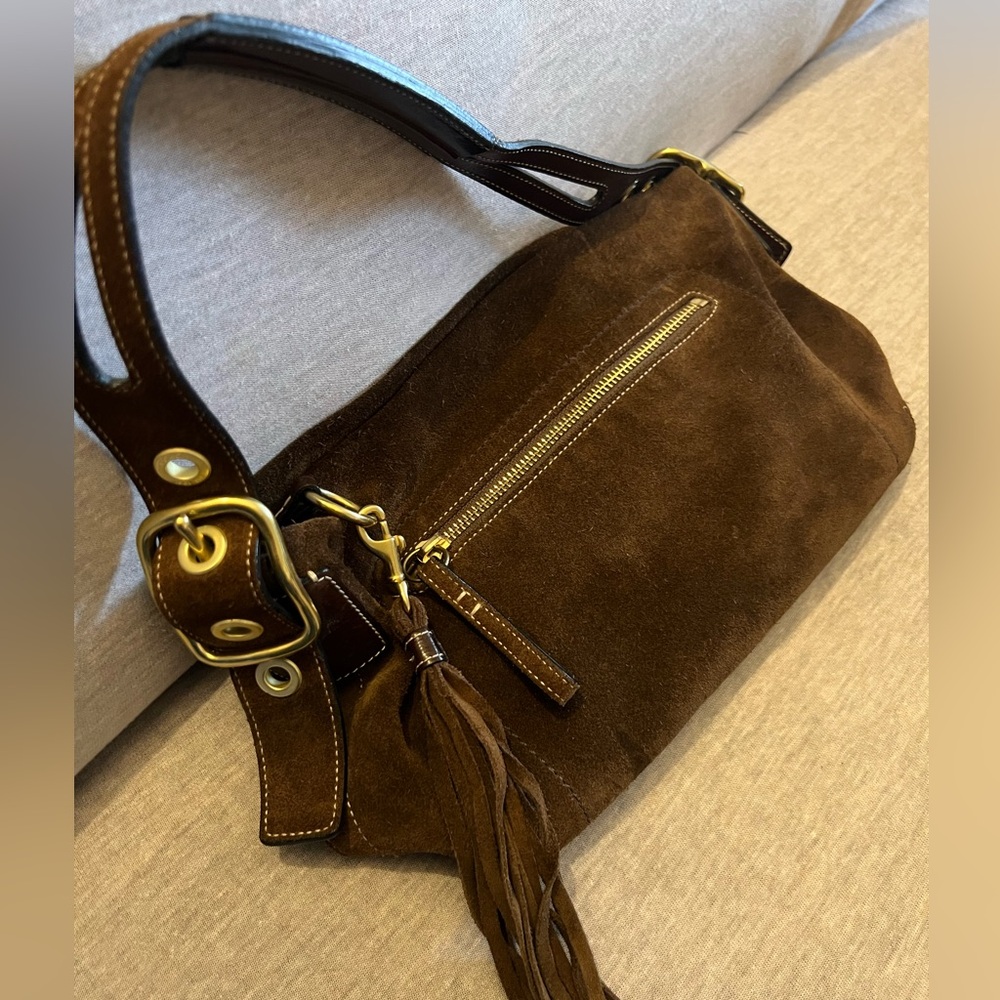 Vintage Coach brown suede shoulder bag - Picture 2 of 11